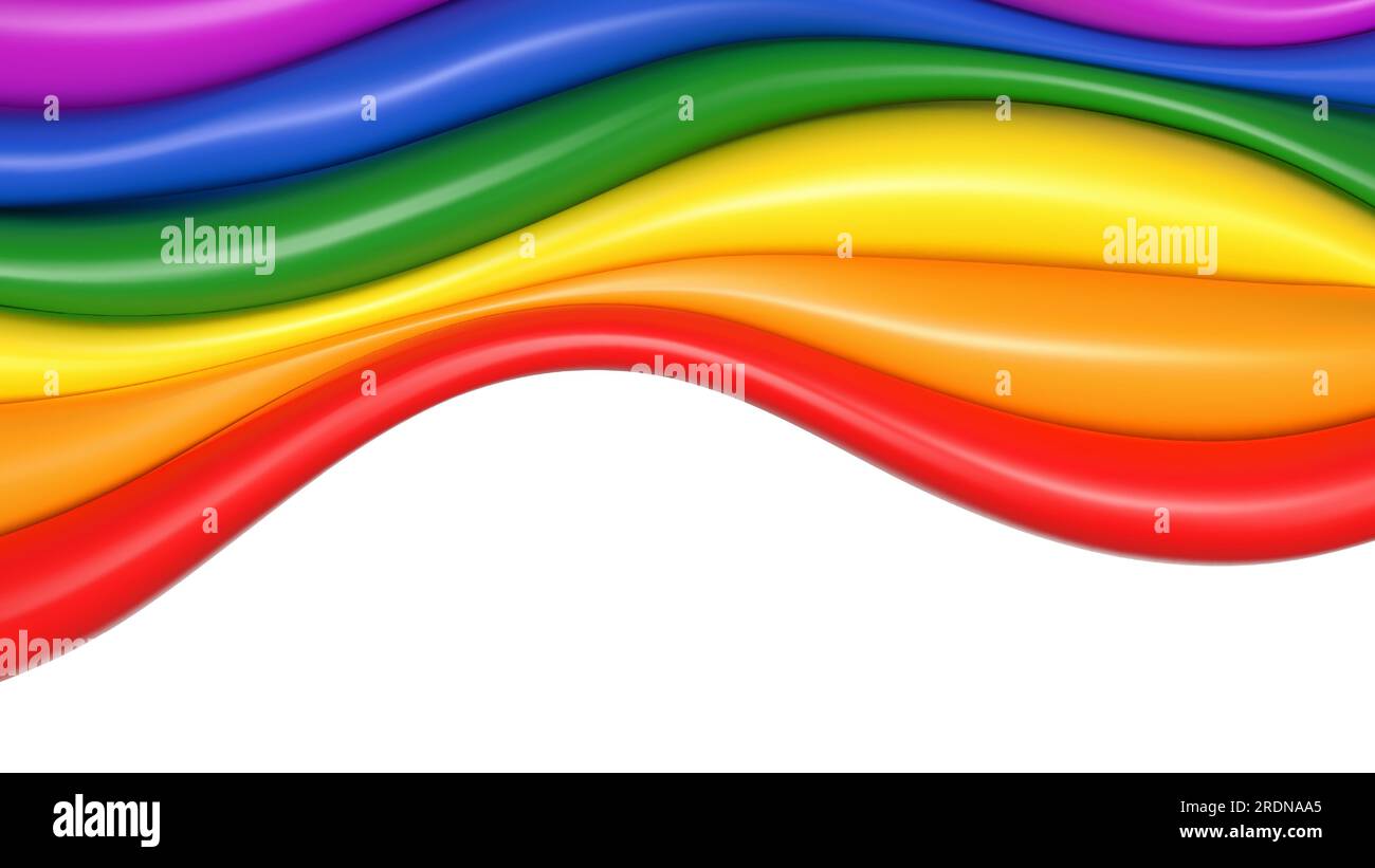 Modern colorful flow wave liquid texture, 3D wave abstraction on white ...