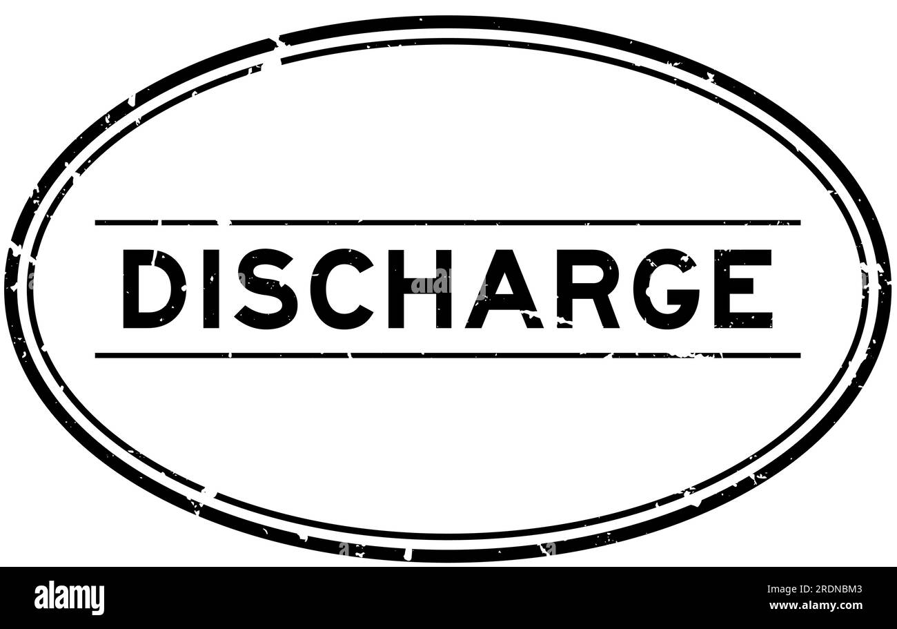 Grunge black discharge word oval rubber stamp in white background Stock ...