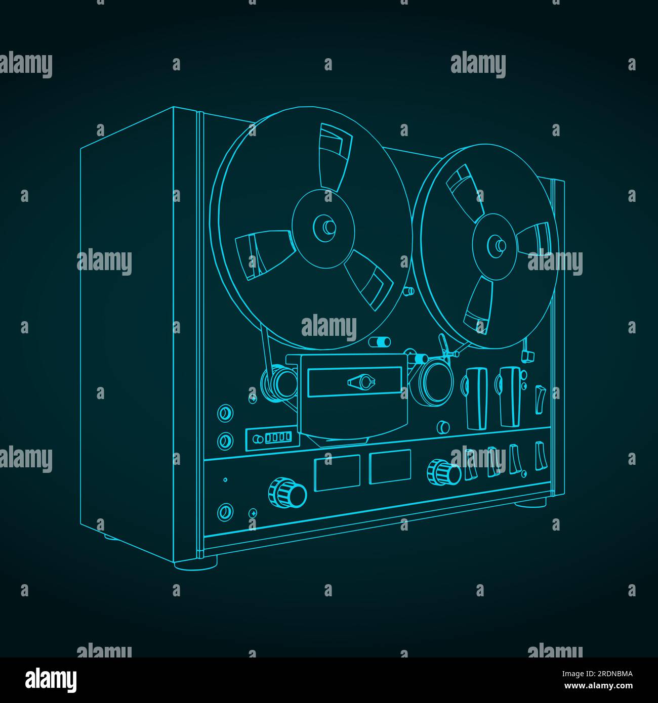 Vintage reel to reel audio recorder Stock Vector Images - Alamy