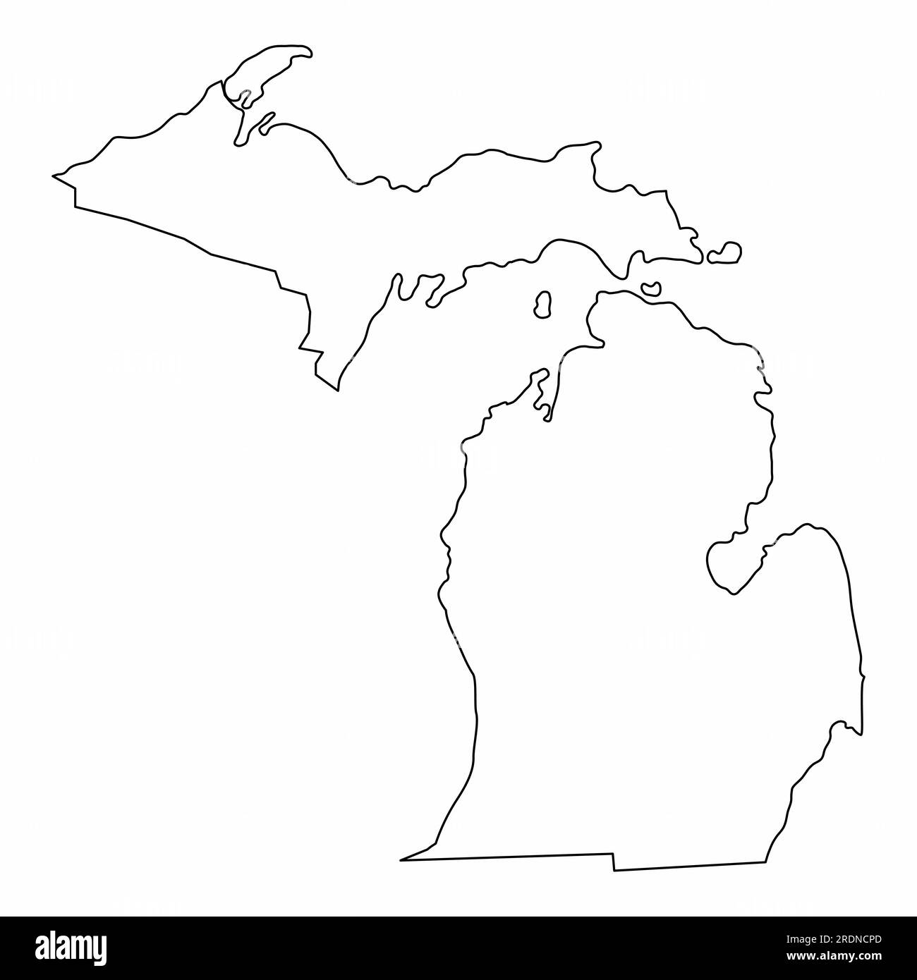 Michigan State outline map isolated on white background Stock Vector Image & Art Alamy