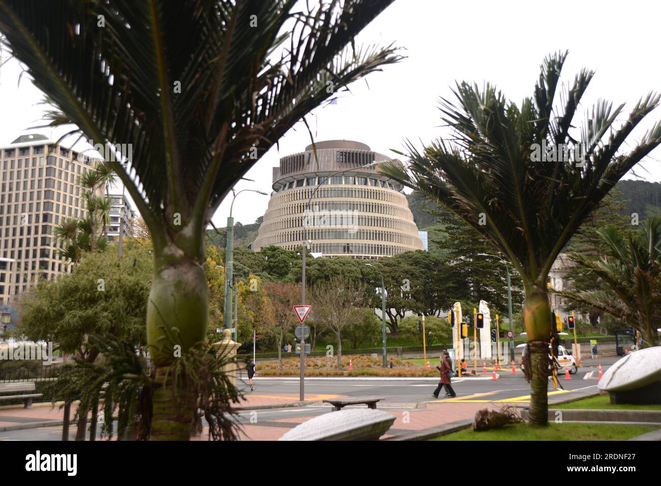 WELLINGTON, NEW ZEALAND, MAY 19, 2023:New Zealand's parliament house in Wellington Stock Photo