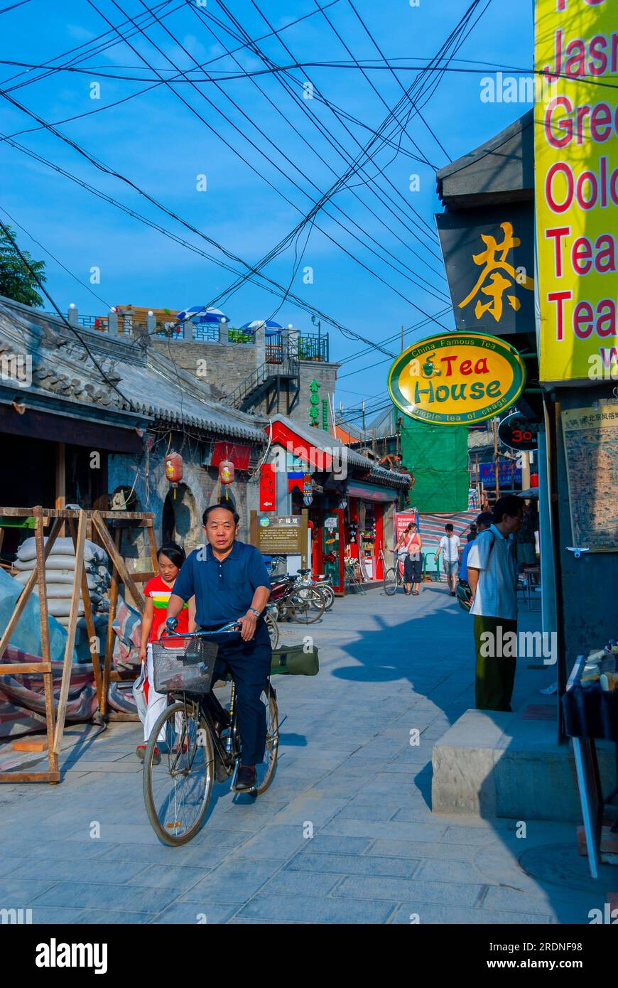Beijing, CHINA- Small Group People, Old Neighborhoods Street Scene 