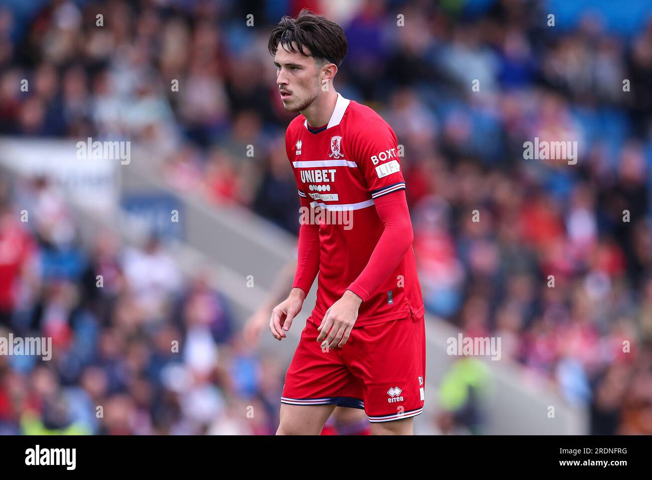 Alex Gilbert #14 of Middlesbrough during the Pre-season friendly match Real Betis vs Middlesbrough at SMH Group Stadiumact Stadium, Chesterfield, United Kingdom, 22nd July 2023  (Photo by Ryan Crockett/News Images) Stock Photo