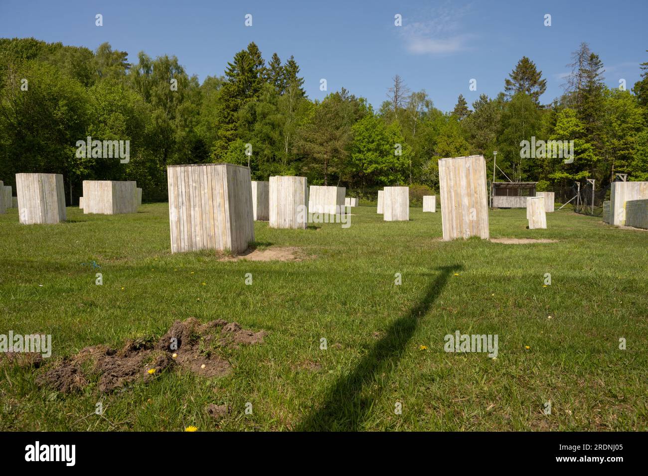 Obstacles at a paintball course Stock Photo Alamy