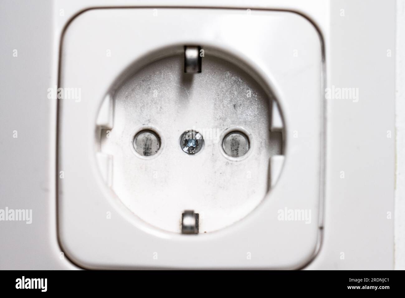 European 230 volt earthed electric wall socket Stock Photo Alamy