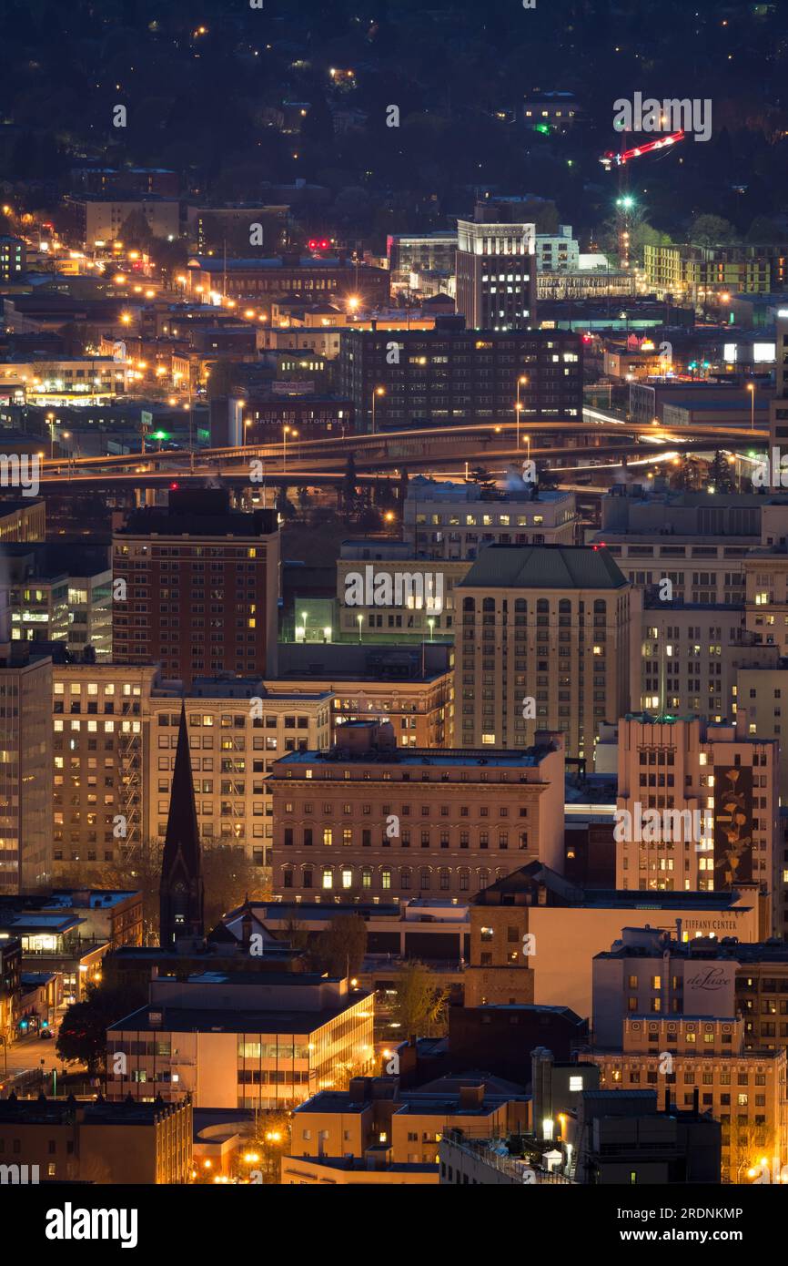 Downtown from the West Hills, Portland, Oregon, USA Stock Photo Alamy
