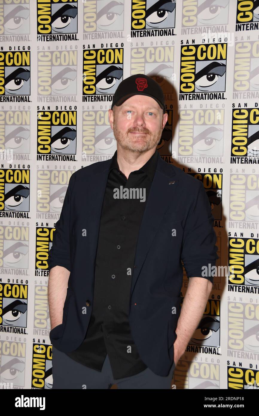 Alexandre O. Philippe arrives at photocall for William Shatner: Call Me Bill at San Diego Comic-Con International Day three held July 22, 2023. Stock Photo