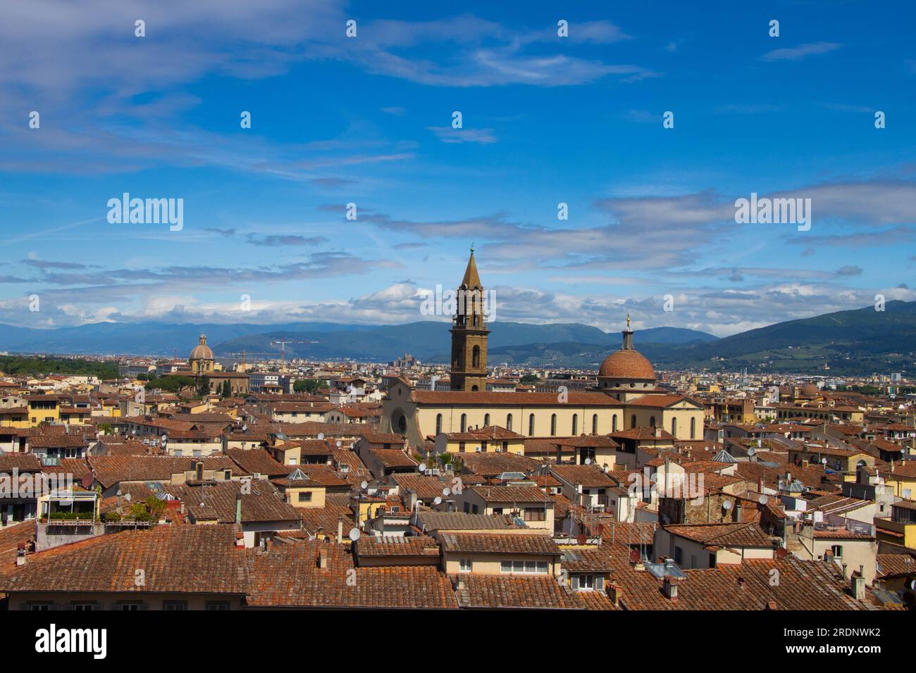Basilica di Santo Spirito and buildings view in Florence, Italy Stock Photo