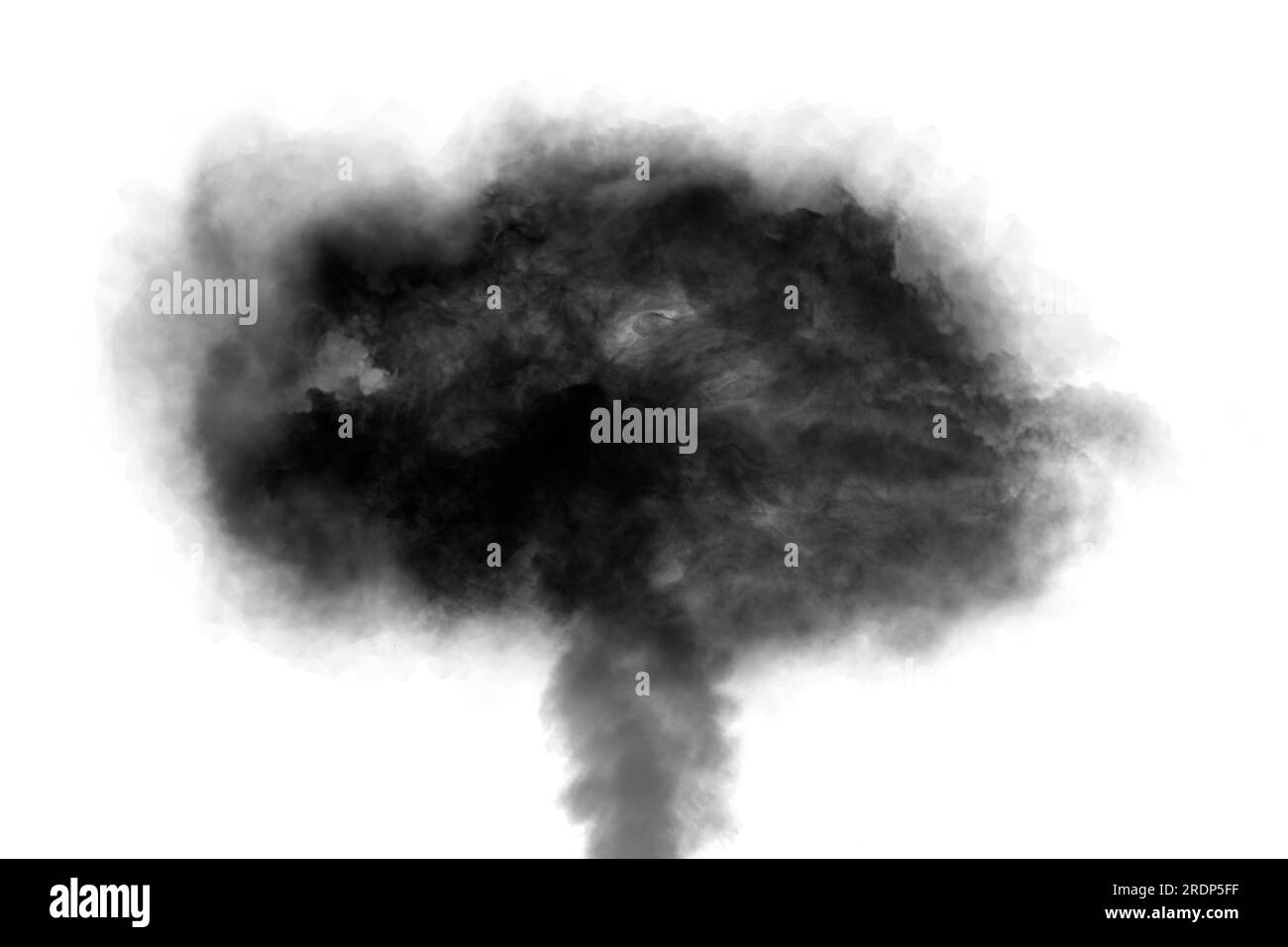 Cloud of black smoke on white background Stock Photo - Alamy