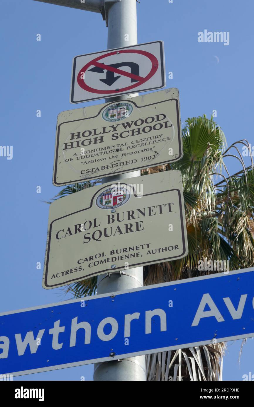 Los Angeles, California, USA 22nd July 2023 A general view of atmosphere of Carol Burnett Square honoring the Actress/comedian at Hollywood High School on July 22, 2023 in Los Angeles, California, USA. Photo by Barry King/Alamy Stock Photo Stock Photo