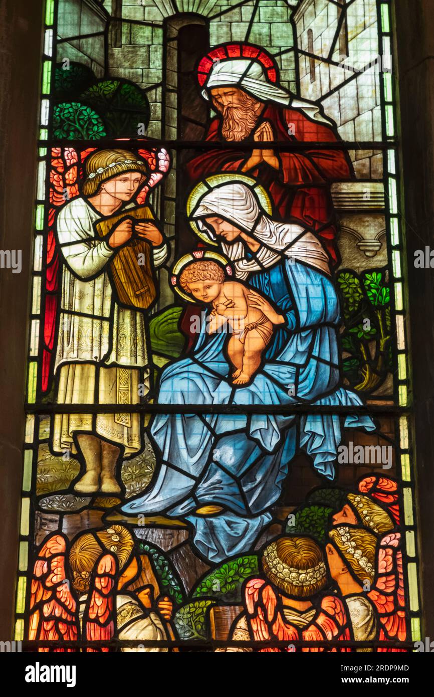 England, Sussex, East Sussex, Rye, St. Mary's Church, Stained Glass ...