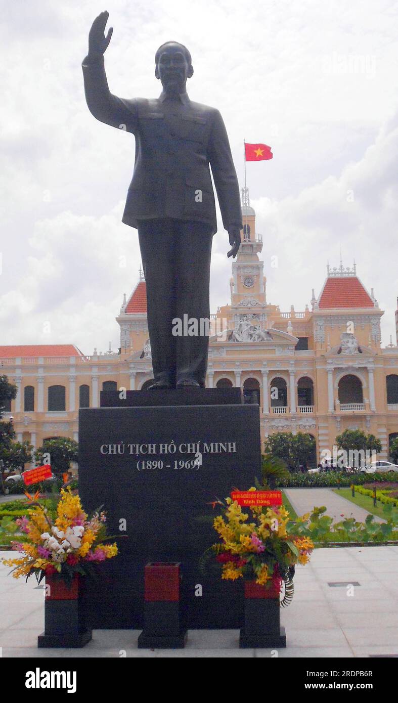 Statue of the revered Ho Chi Minh in Ho Chi Minh City, formerly Saigon ...
