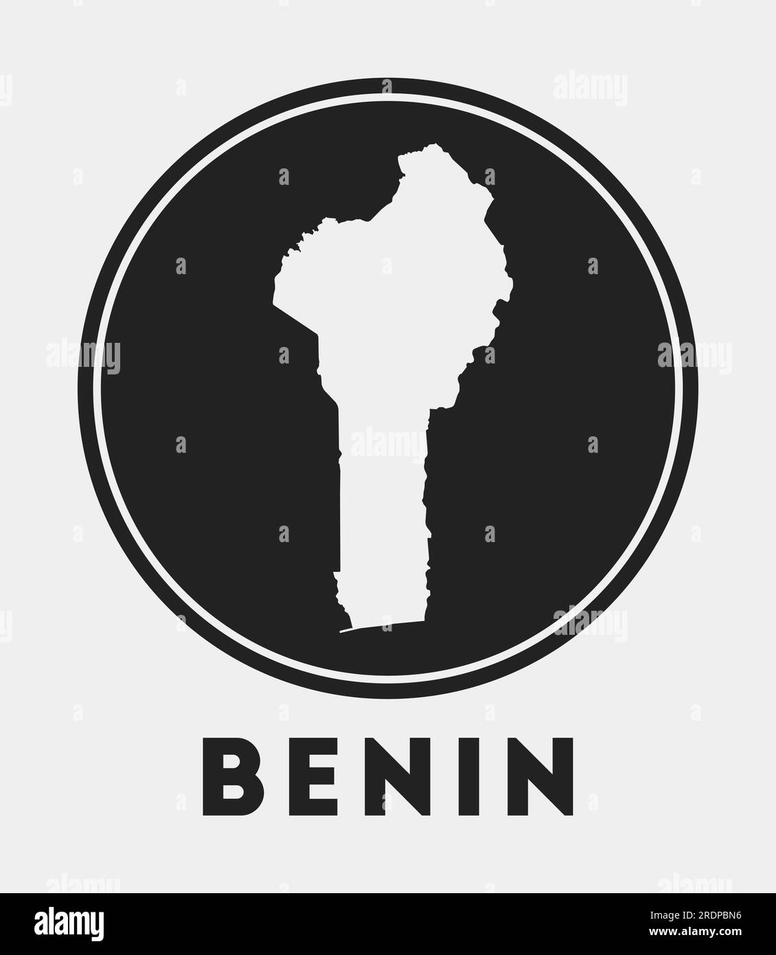 Benin Icon Round Logo With Country Map And Title Stylish Benin Badge With Map Vector 3124