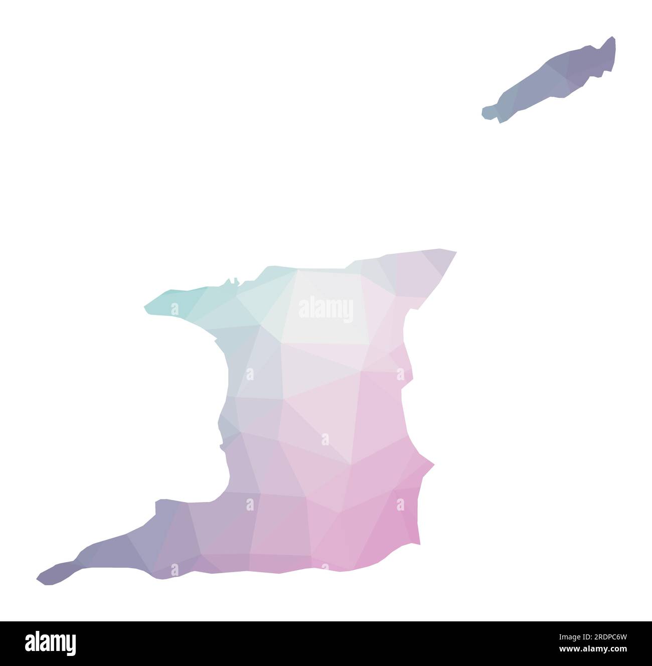 Polygonal Map Of Trinidad And Tobago Geometric Illustration Of The