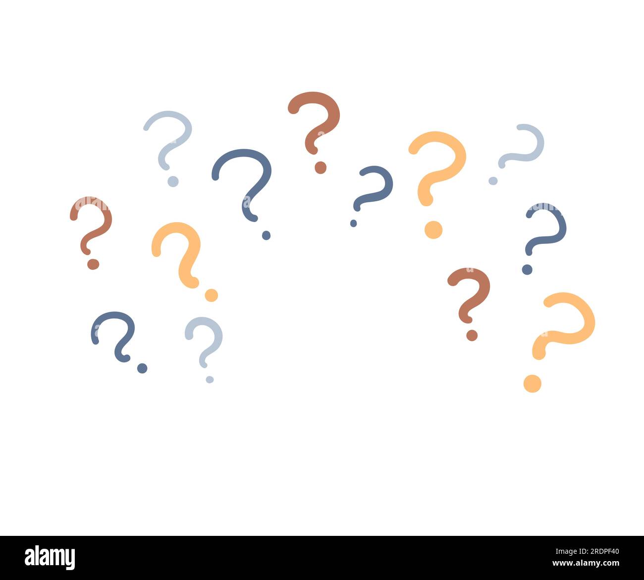 Set of hand drawn question mark, symbols for test design, puzzle ...