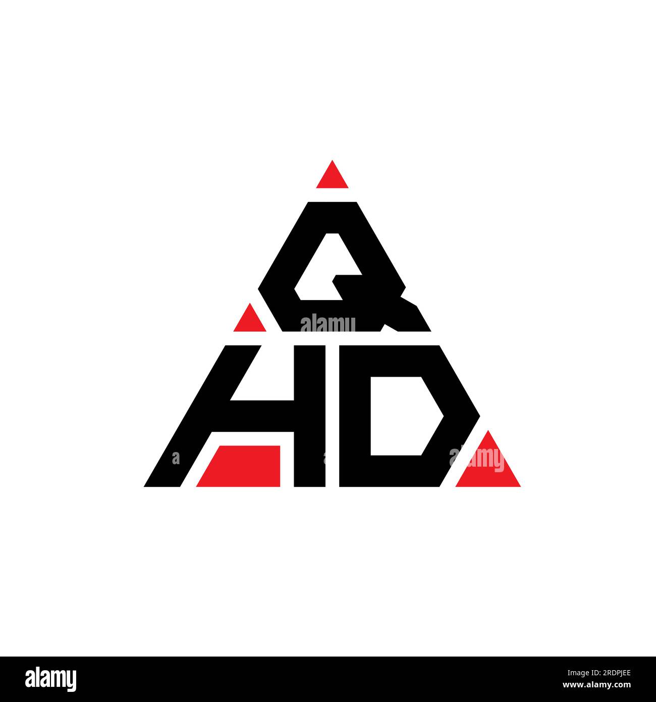 QHD triangle letter logo design with triangle shape. QHD triangle logo ...