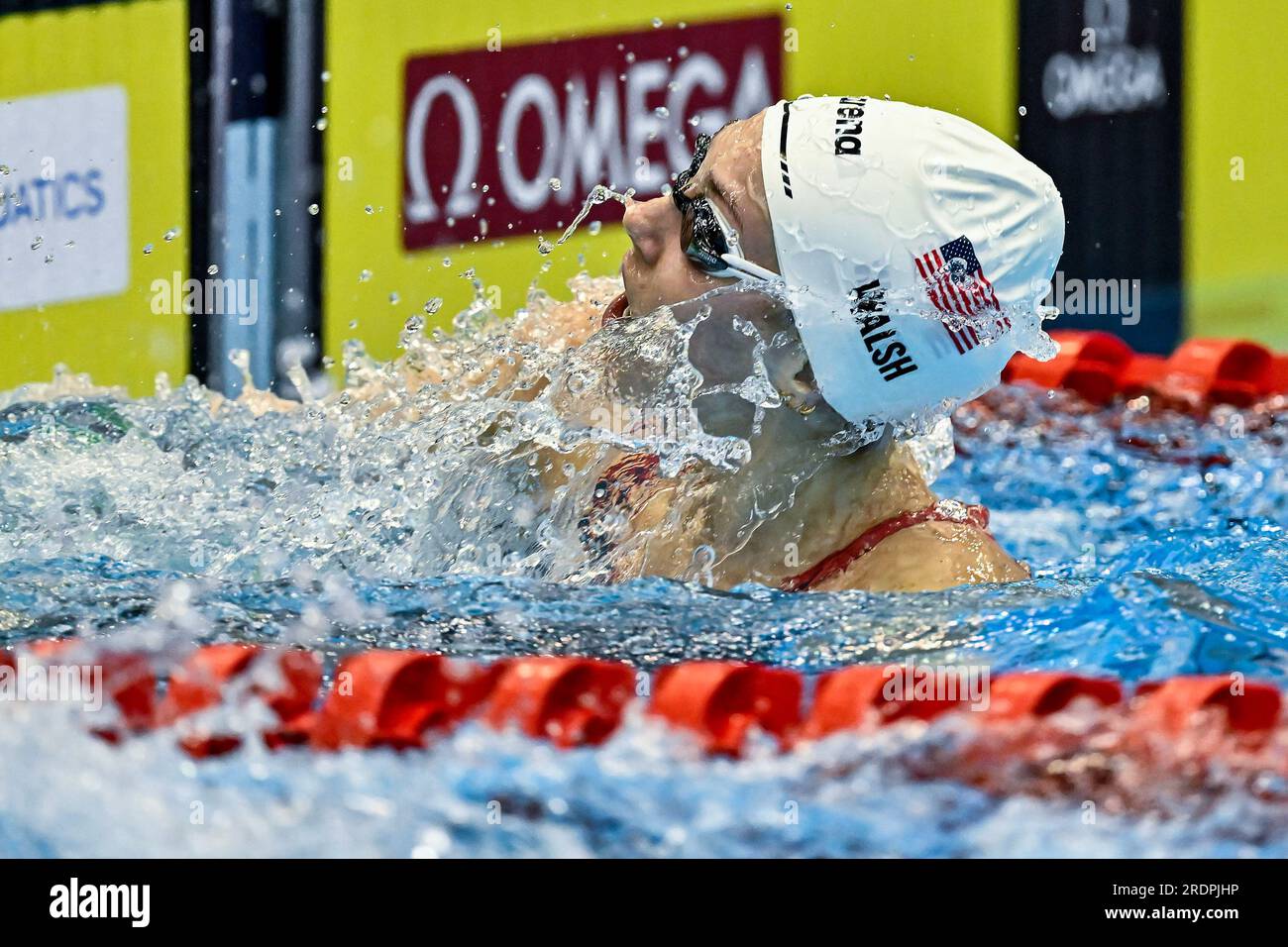 Fukuoka, Japan. 23rd July, 2023. Alex Walsh of the U.S.A. competes in the Women's Medley 200m Heats during the 20th World Aquatics Championships at the Marine Messe Hall A in Fukuoka (Japan), July 23th, 2023. Credit: Insidefoto di andrea staccioli/Alamy Live News Stock Photo