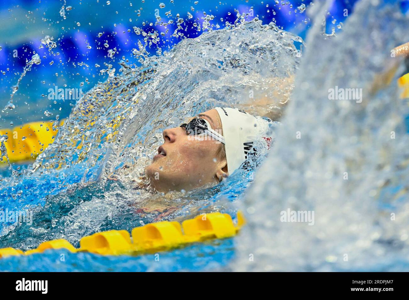 Fukuoka, Japan. 23rd July, 2023. Alex Walsh of the U.S.A. competes in the Women's Medley 200m Heats during the 20th World Aquatics Championships at the Marine Messe Hall A in Fukuoka (Japan), July 23th, 2023. Credit: Insidefoto di andrea staccioli/Alamy Live News Stock Photo