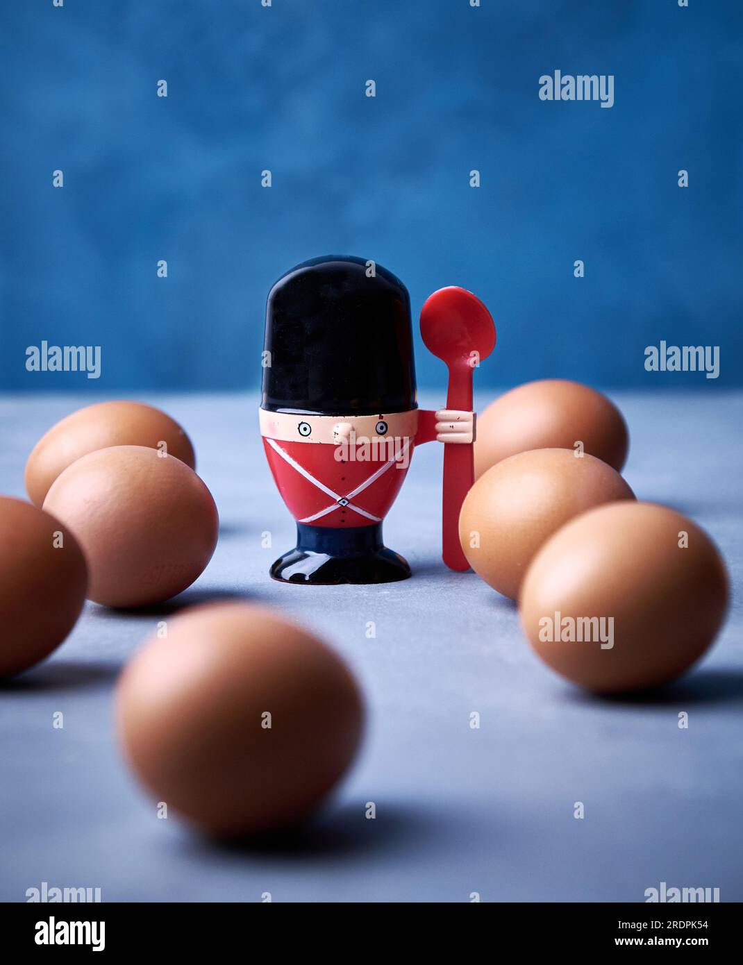 Eggs and toy soldier Stock Photo Alamy