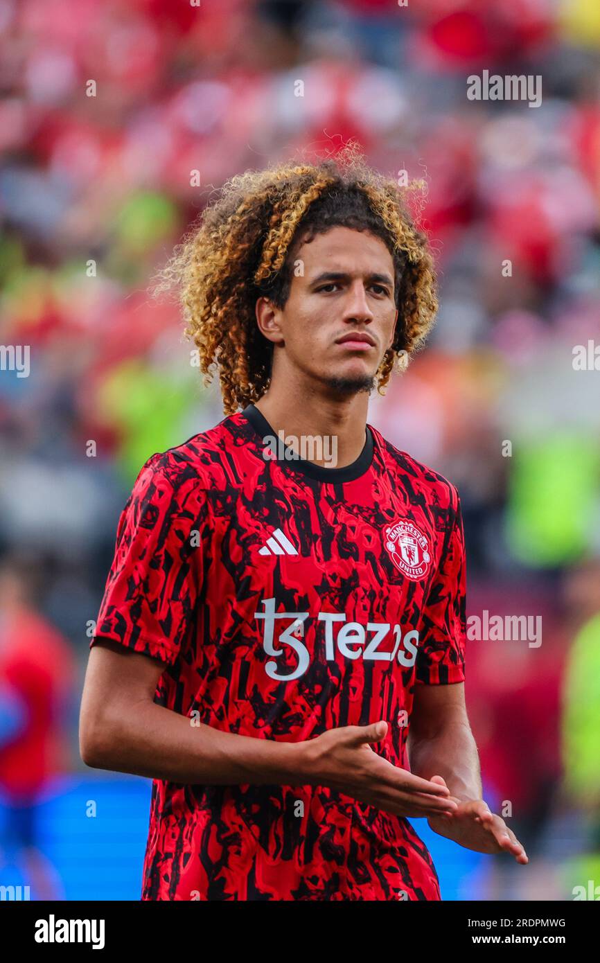 East Rutherford, United States. 22nd July, 2023. Hannibal Mejbri of Manchester United during a friendly match against Arsenal at MetLife Stadium in East Rutherford in the State of New Jersey in the United States this Saturday, July 27. Credit: Brazil Photo Press/Alamy Live News Stock Photo