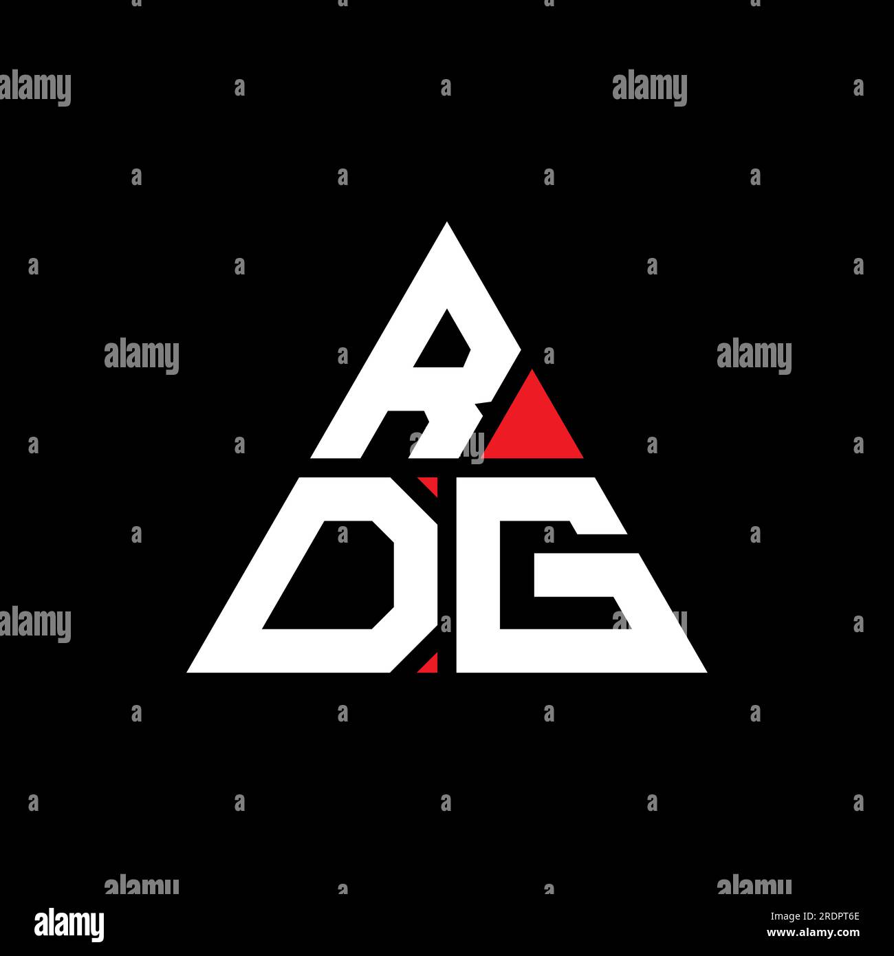 RDG triangle letter logo design with triangle shape. RDG triangle logo