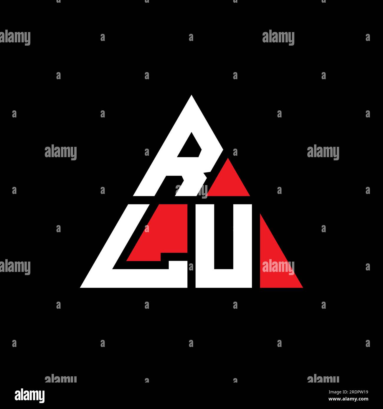 RLU triangle letter logo design with triangle shape. RLU triangle logo ...