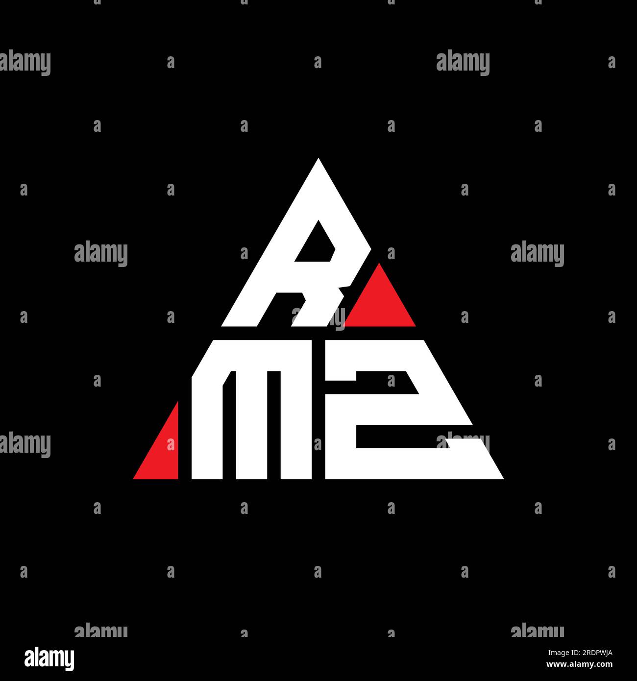 RMZ triangle letter logo design with triangle shape. RMZ triangle logo