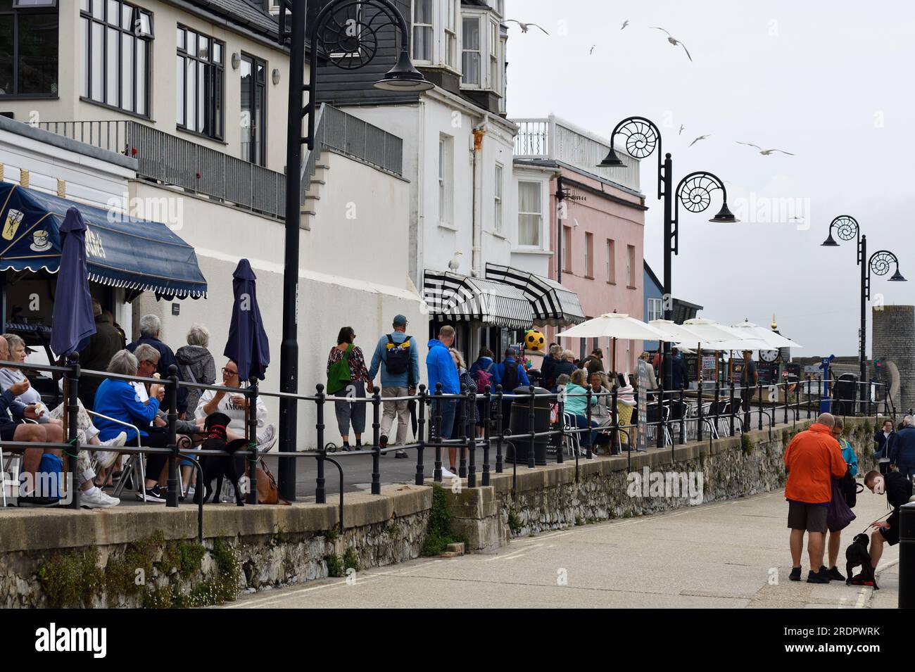 Street Life on the Coast Lyme Regis Dorset England uk Stock Photo