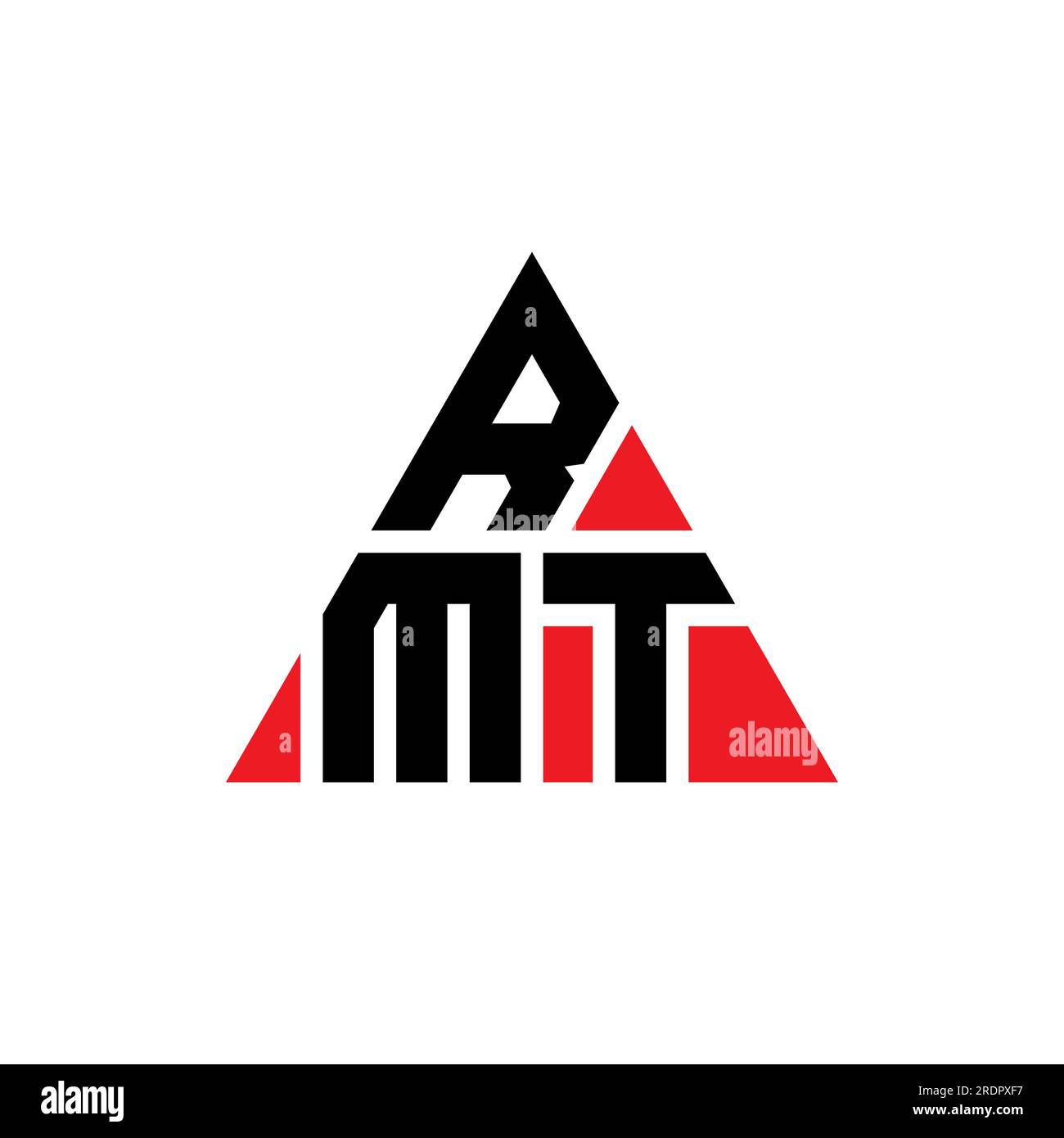 RMT triangle letter logo design with triangle shape. RMT triangle logo