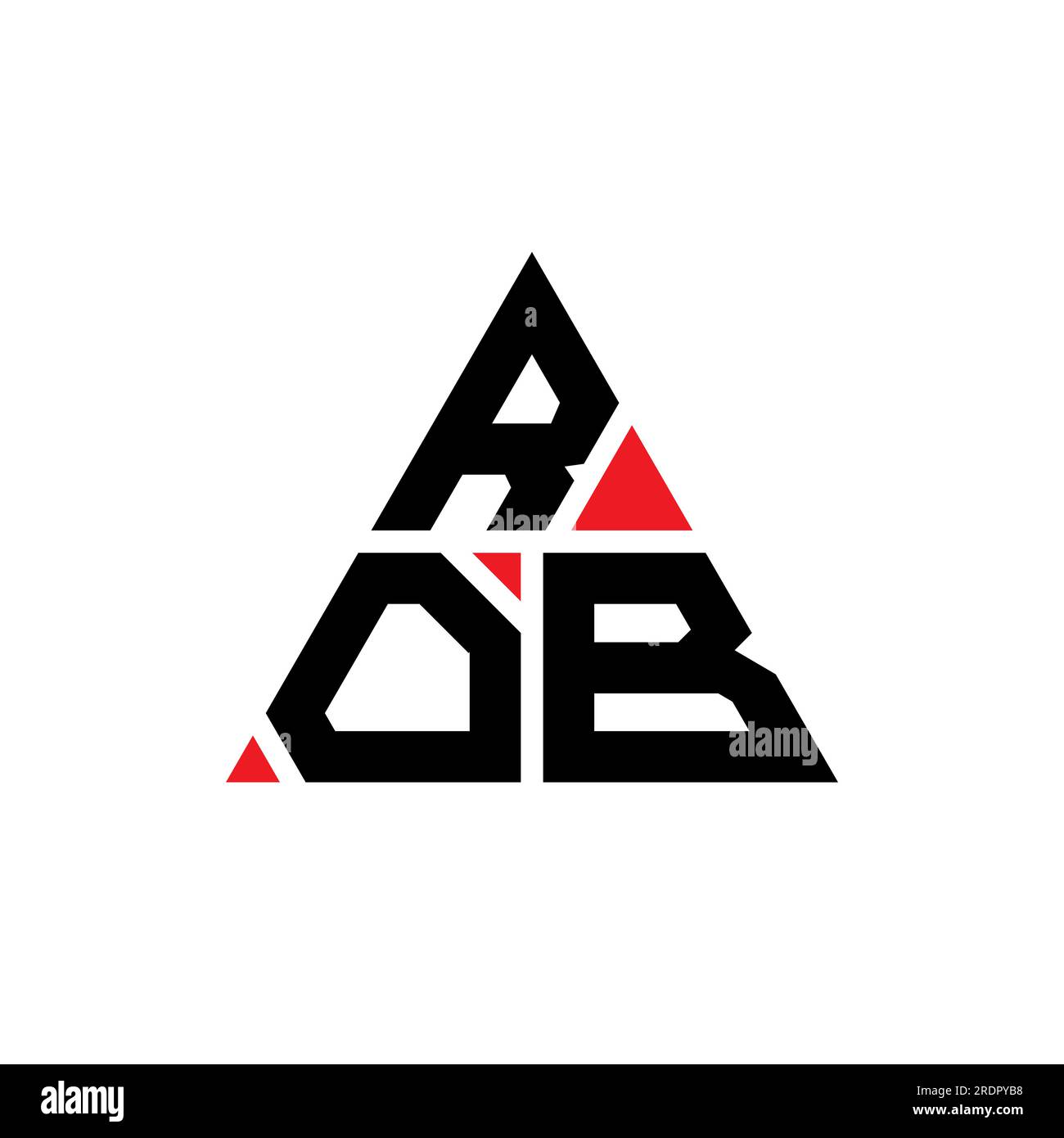 ROB triangle letter logo design with triangle shape. ROB triangle logo design monogram. ROB triangle vector logo template with red color. ROB triangul Stock Vector