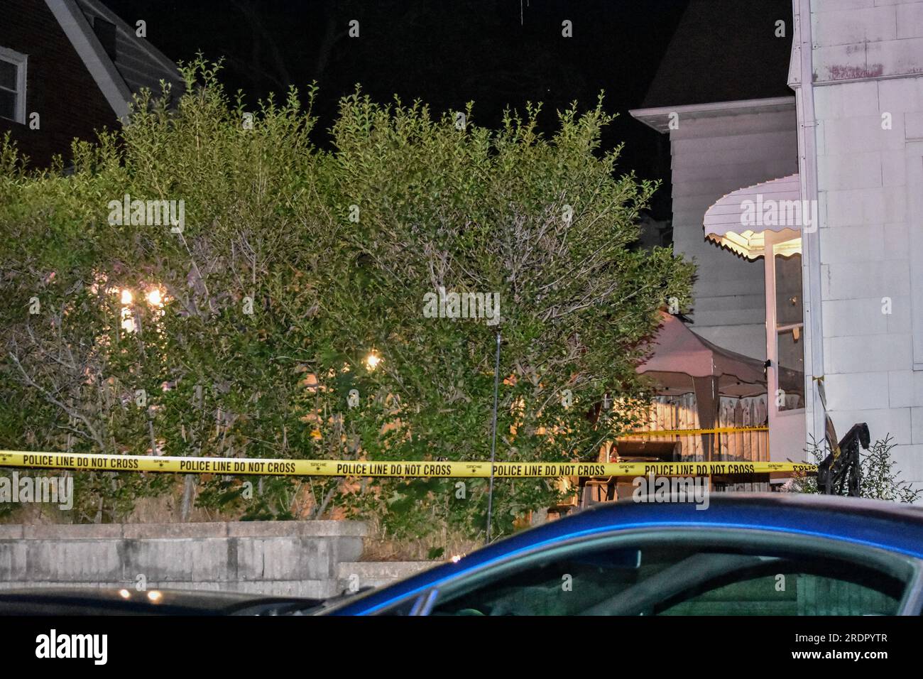 Clifton, USA. 22nd July 2023. Police tape surrounds the area as