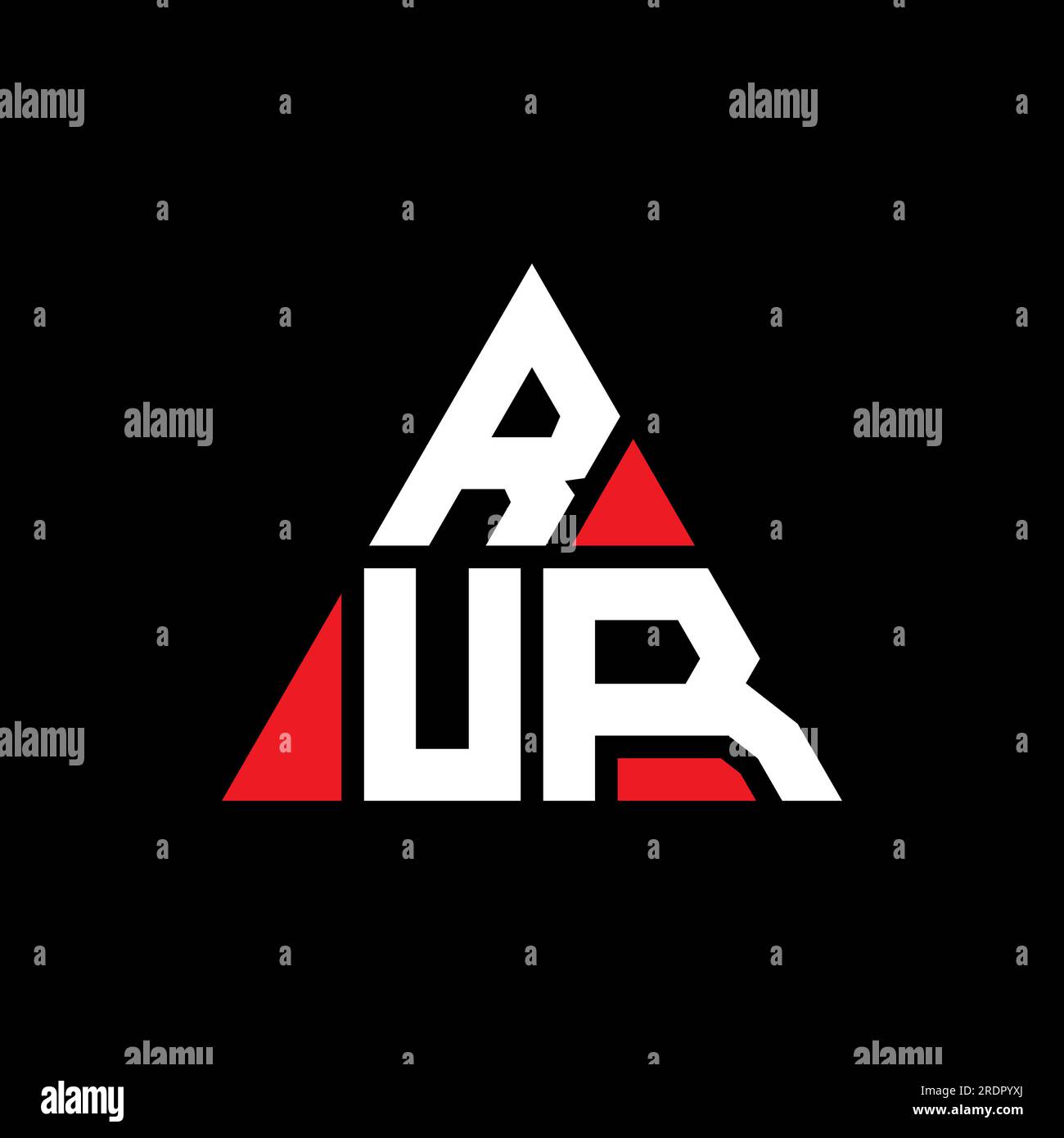 RUR triangle letter logo design with triangle shape. RUR triangle logo ...