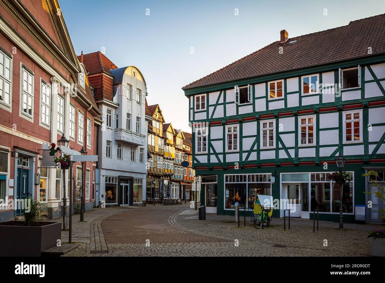 The medieval town of Celle with timber-framed houses front. Photo taken on 4th of June 2023, in Celle, Lower Saxony, Germany. Stock Photo