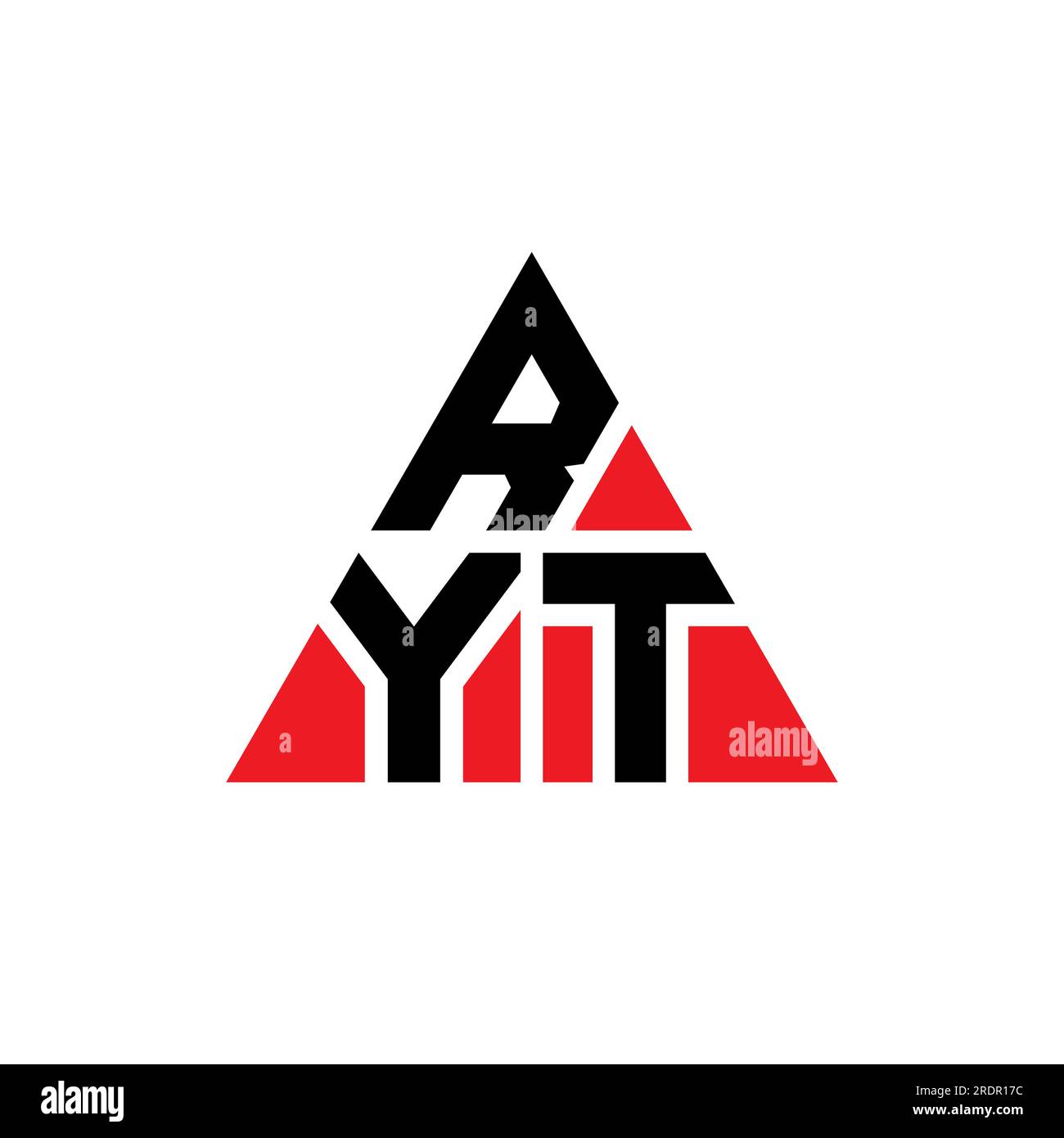 RYT triangle letter logo design with triangle shape. RYT triangle logo design monogram. RYT triangle vector logo template with red color. RYT triangul Stock Vector