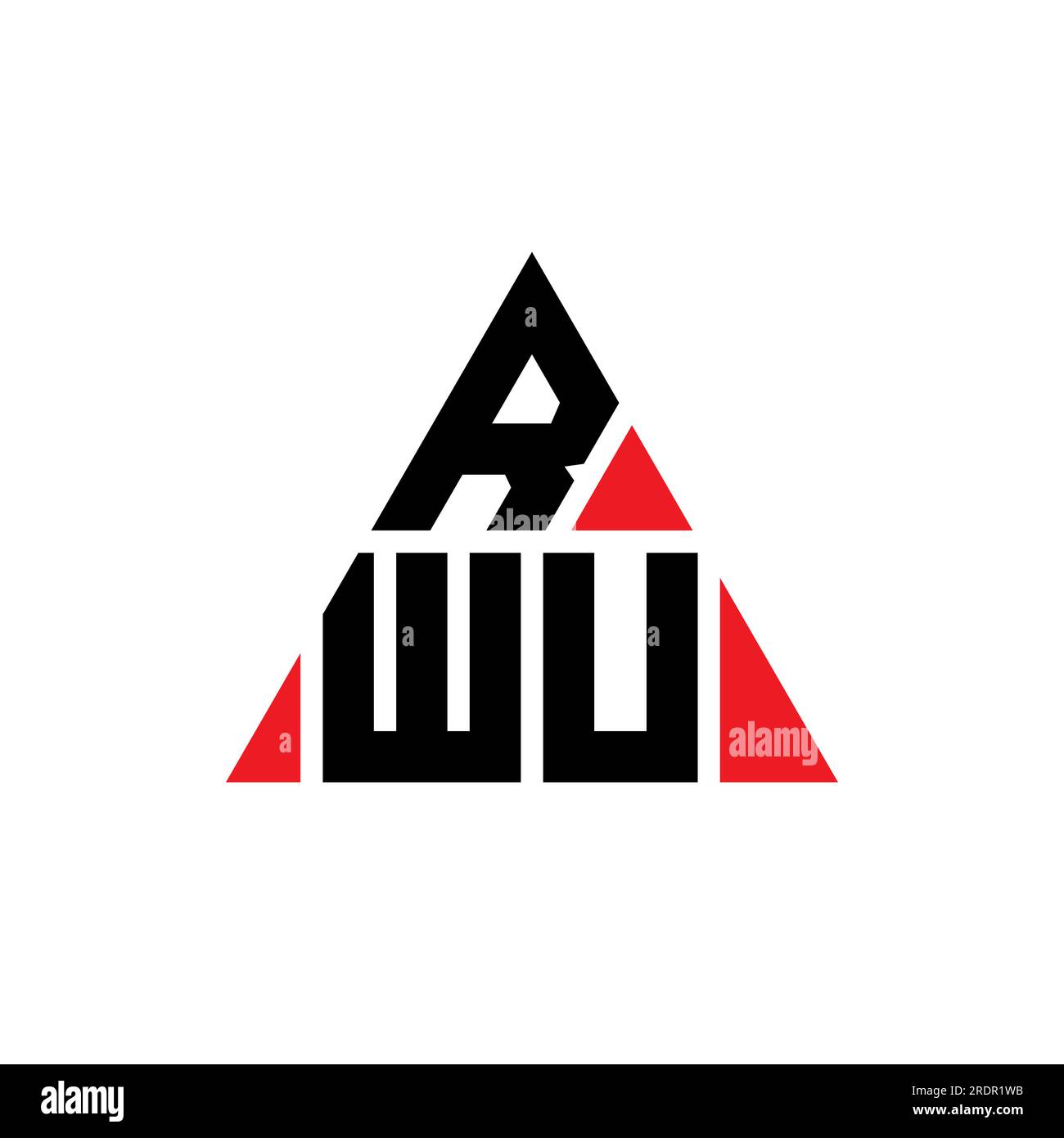 RWU triangle letter logo design with triangle shape. RWU triangle logo