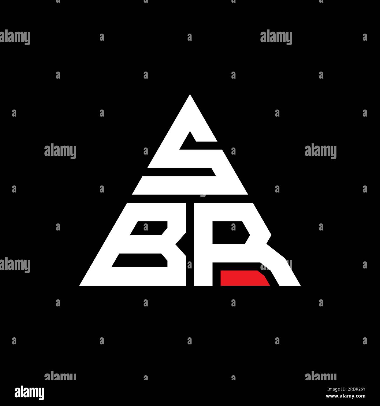 SBR triangle letter logo design with triangle shape. SBR triangle logo