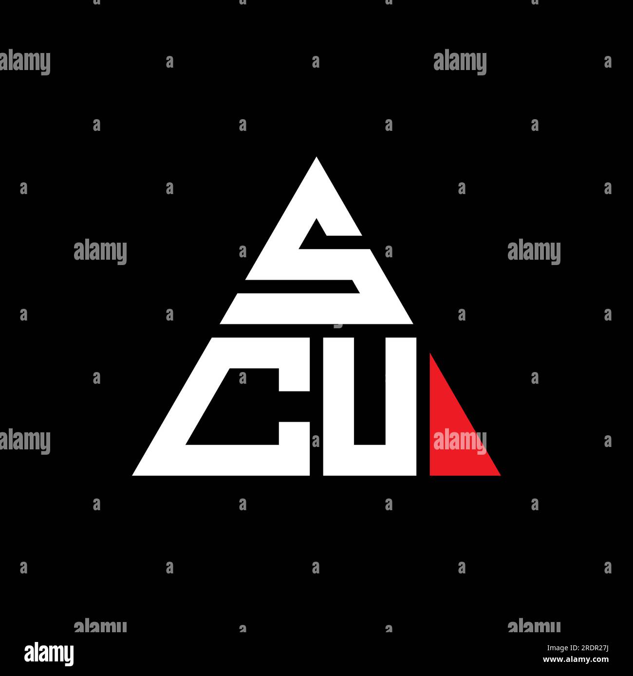 SCU triangle letter logo design with triangle shape. SCU triangle logo