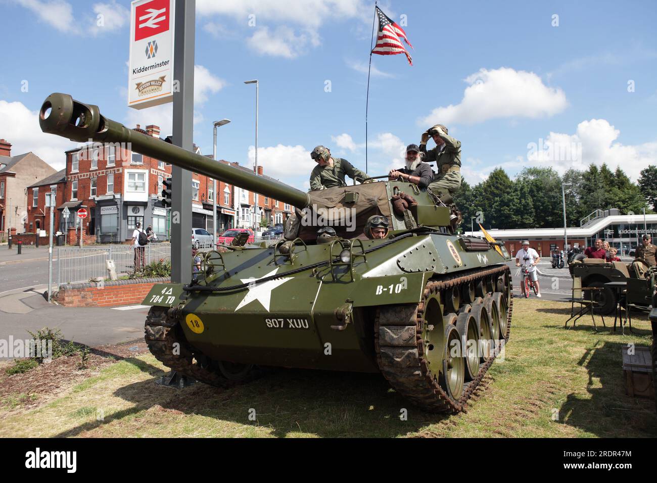 A fine example of an American Hellcat Tank outside Kidderminster Station during the Severn Valley Railway 1940s day. Stock Photo