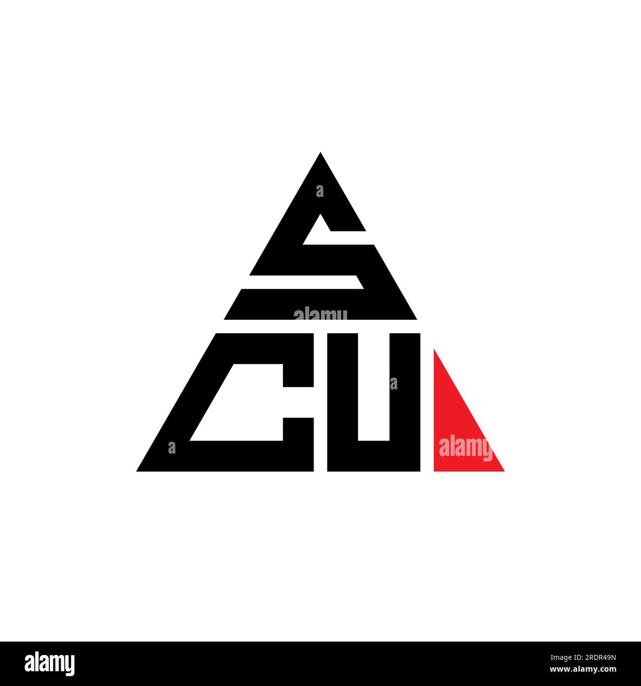 SCU triangle letter logo design with triangle shape. SCU triangle logo