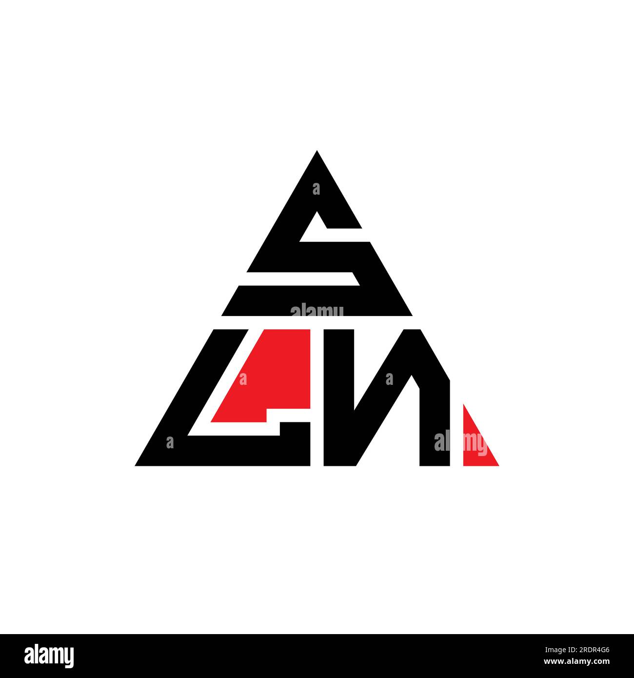 SLN triangle letter logo design with triangle shape. SLN triangle logo design monogram. SLN triangle vector logo template with red color. SLN triangul Stock Vector