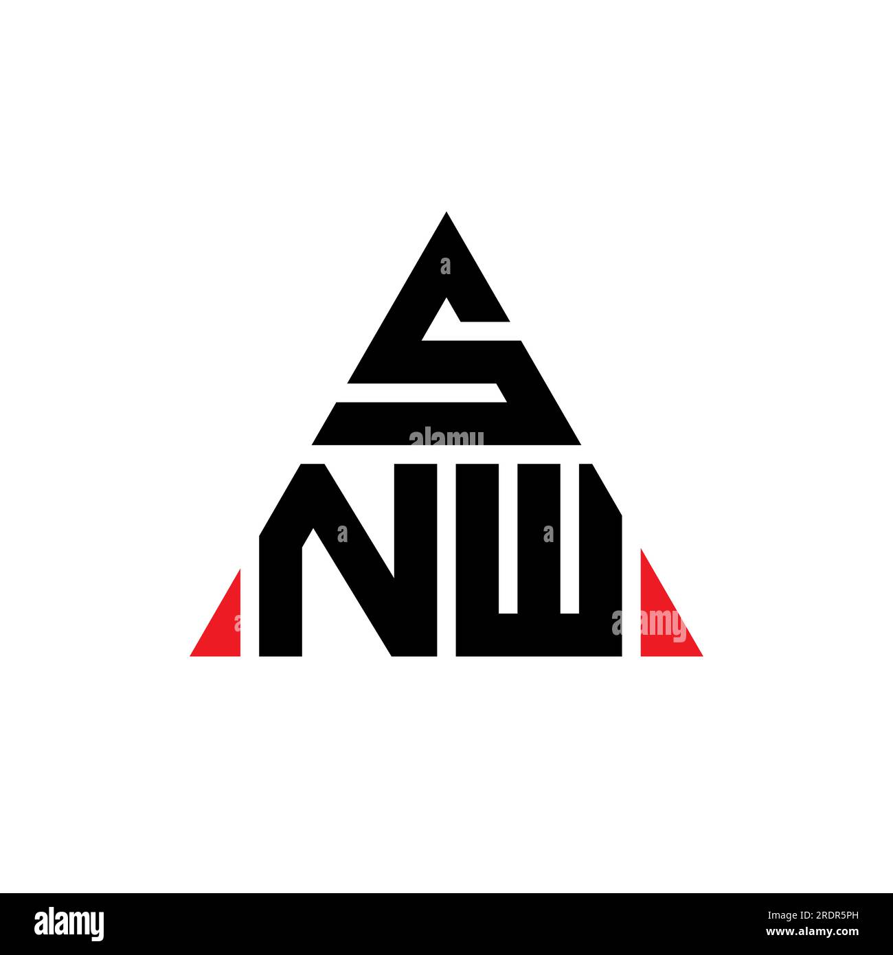 SNW triangle letter logo design with triangle shape. SNW triangle logo