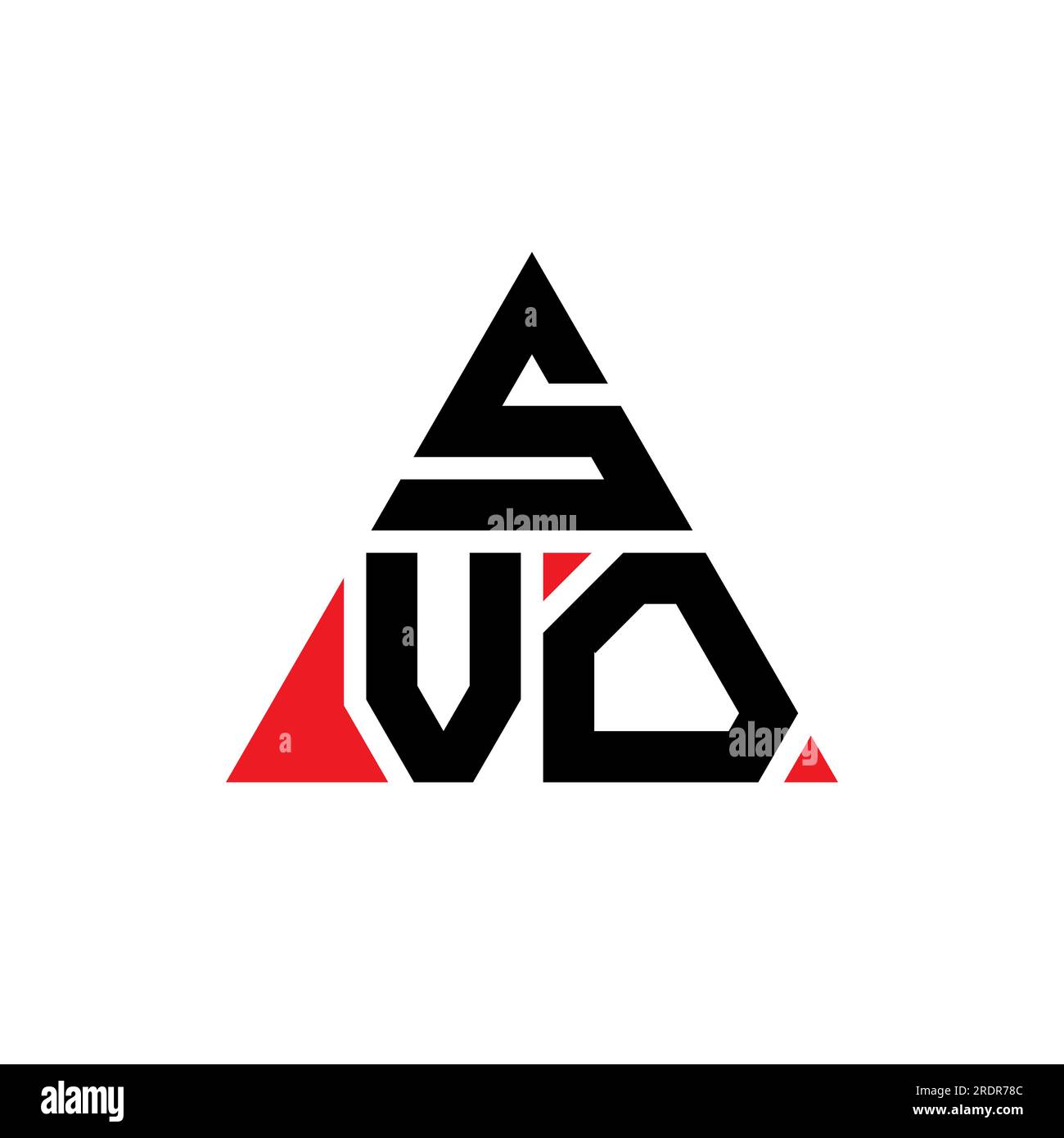 SVO triangle letter logo design with triangle shape. SVO triangle logo