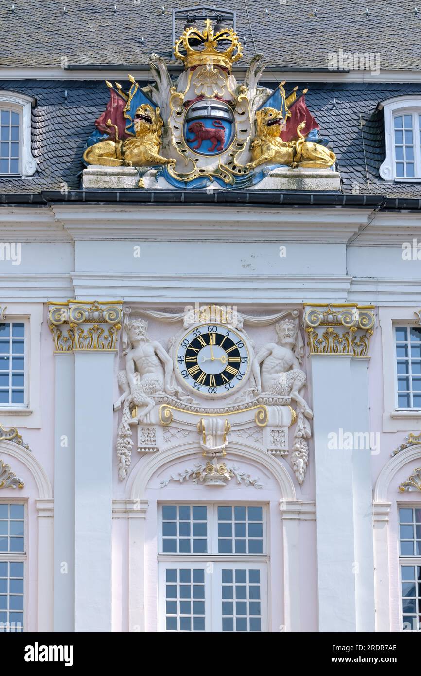 Bonn, Germany - May 19, 2023 : View of a part of the beautiful city hall of Bonn Germany Stock Photo