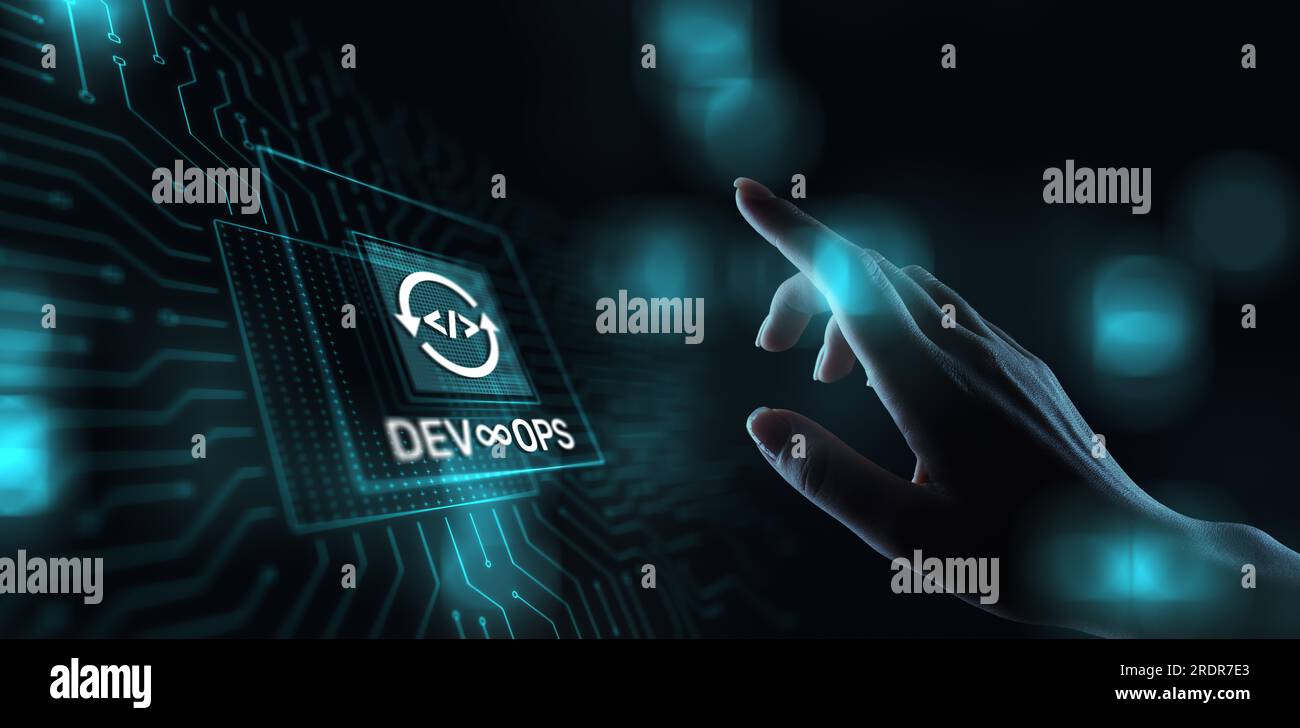 DevOps Agile development concept on virtual screen Stock Photo - Alamy