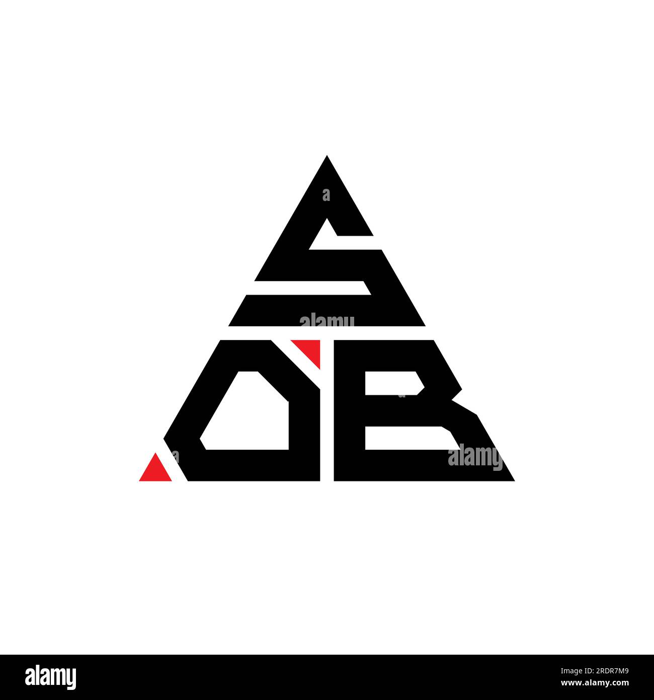 SOB triangle letter logo design with triangle shape. SOB triangle logo design monogram. SOB triangle vector logo template with red color. SOB triangul Stock Vector