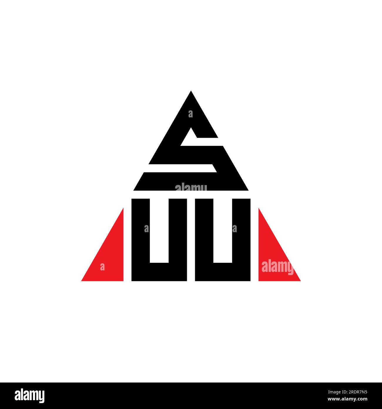 SUU triangle letter logo design with triangle shape. SUU triangle logo