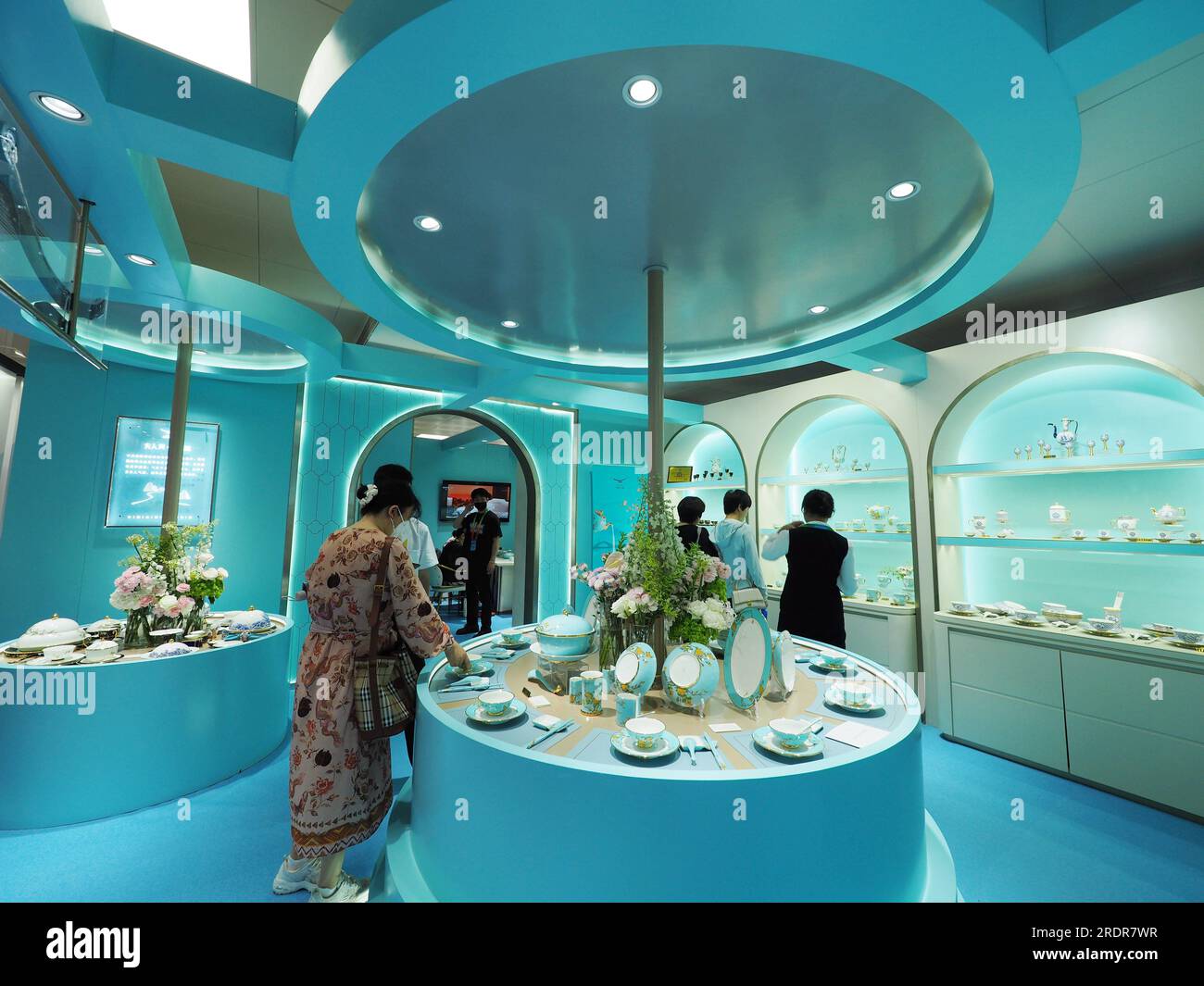 BEIJING, CHINA - JULY 23, 2023 - Visitors visit the 2023 China (Beijing) International Fine Ceramics Exhibition in Beijing, China, July 23, 2023. Stock Photo