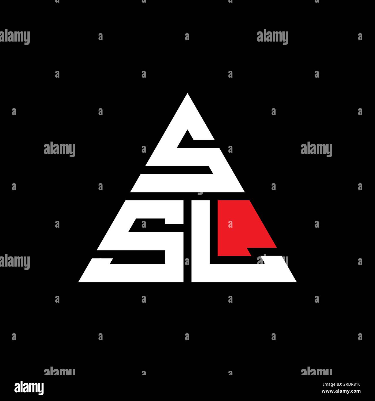 SSL triangle letter logo design with triangle shape. SSL triangle logo design monogram. SSL triangle vector logo template with red color. SSL triangul Stock Vector