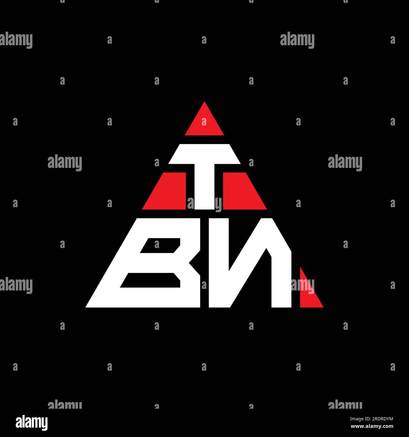 TBN triangle letter logo design with triangle shape. TBN triangle logo design monogram. TBN triangle vector logo template with red color. TBN triangul Stock Vector