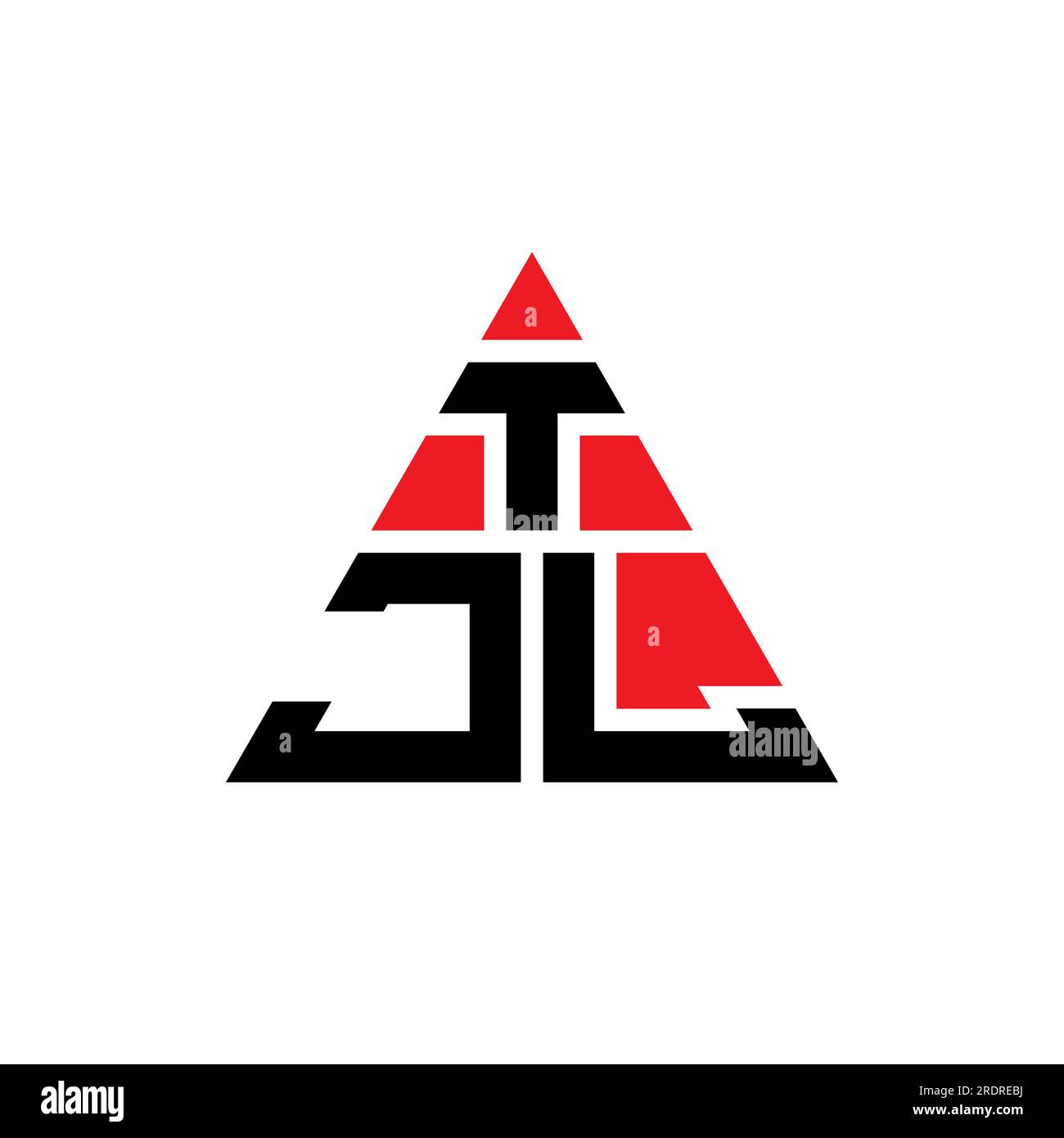 TJL triangle letter logo design with triangle shape. TJL triangle logo design monogram. TJL triangle vector logo template with red color. TJL triangul Stock Vector